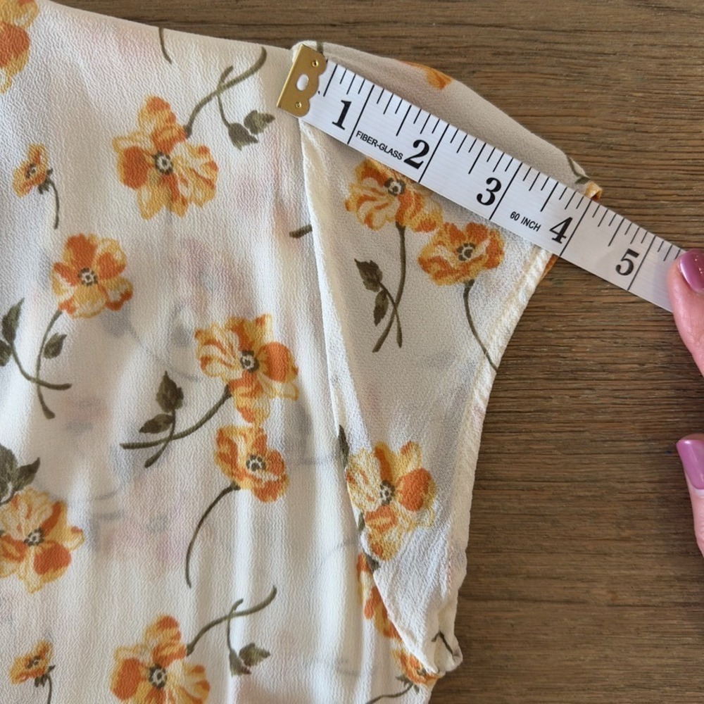 Reformation Floral Wellfleet Back Cutout V-neck Midi Dress-Sz 12-Limonada Print - Picture 9 of 16